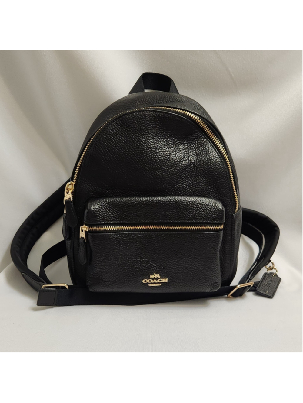 Coach Taylor Small Black Pebble Leather Backpack